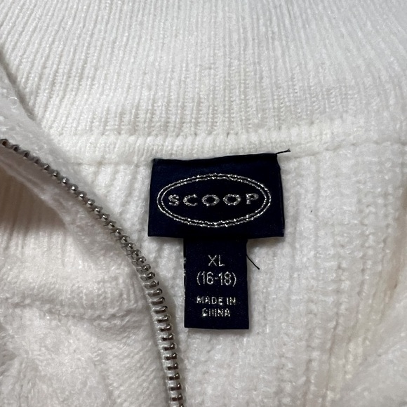 Scoop zip up sweater with oversized collar SZ XL - Picture 3 of 3